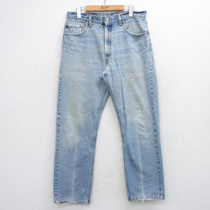 W34/古着 ジーンズ Levis リーバイス 505 メンズ 90年代 90s ヒゲ コットン USA製 紺 デニム【spe】 26mar24 Levi's（リーバイス） W34/古着 ジーンズ Levis 505 メンズ 90年代 90s
