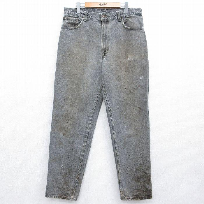 W35/古着 ジーンズ Levis リーバイス 550 メンズ 90年代 90s テーパード USA製 ブラック デニム【spe】 26jun23 Levi's（リーバイス） W35/古着 ジーンズ Levis 550 メンズ 90年代 90s