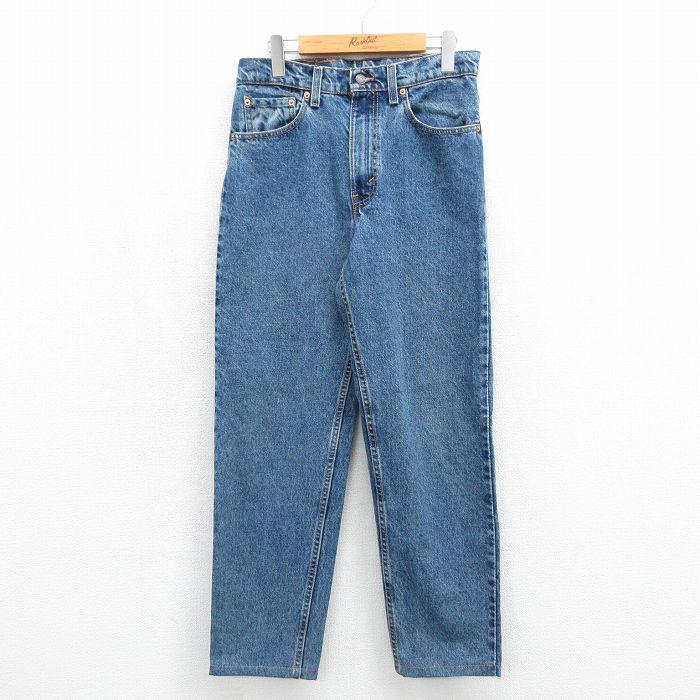 W31/古着 ジーンズ Levis リーバイス 550 メンズ 90年代 90s テーパード コットン USA製 ネイビー デニム【spe】 26jun30 Levi's（リーバイス） W31/古着 ジーンズ Levis 550 メンズ 90年代 90s