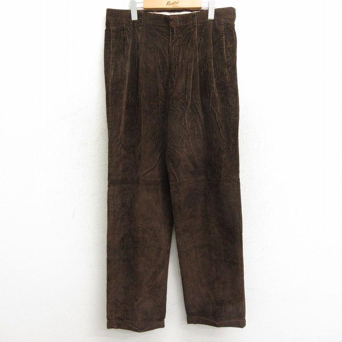 80s【USA製】Brooks Brothers ブラック太畝コーデュロイパンツ