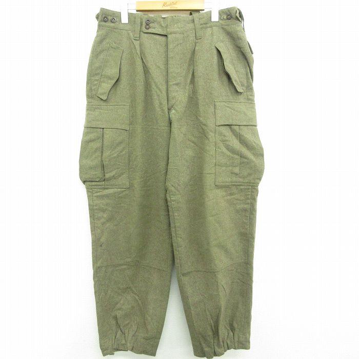 W36/古着 ビンテージ ミリタリー カーゴ パンツ メンズ 50s ドイツ軍 