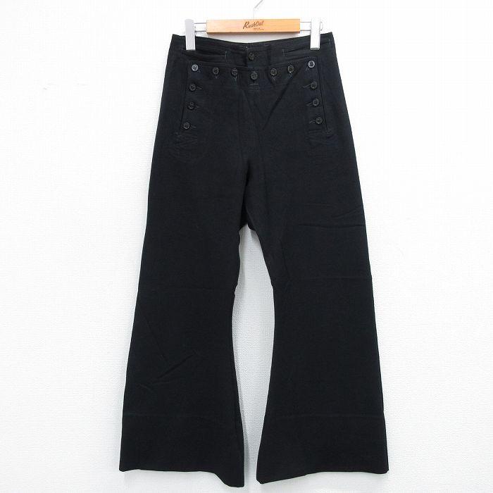 W29/古着 ミリタリー セーラー パンツ メンズ 黒 ブラック 25oct07