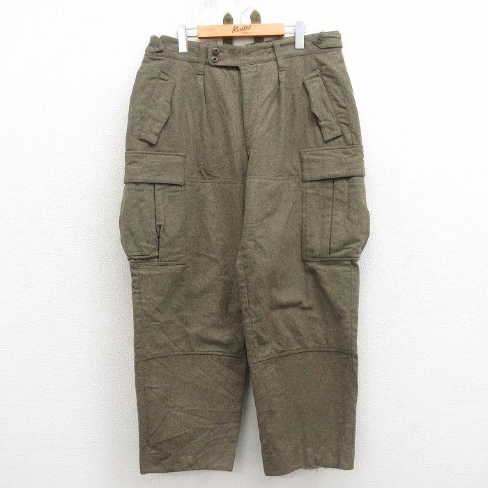 W34/古着 ビンテージ ミリタリー パンツ メンズ 60年代 60s ドイツ軍 濃緑 26apr09 W34/古着 ビンテージ ミリタリー パンツ メンズ 60年代 60s ドイツ軍