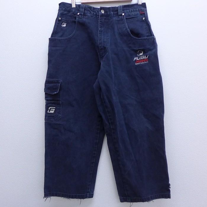 W35/古着 ペインター パンツ 90s フブ FUBU コットン タロン 紺