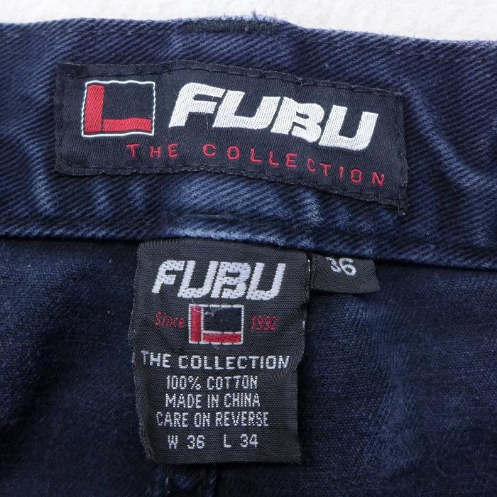 W35/古着 ペインター パンツ 90s フブ FUBU コットン タロン 紺
