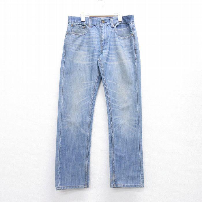 W32/古着 リーバイス Levis 511 ジーンズ メンズ ヒゲ 紺 ネイビー 