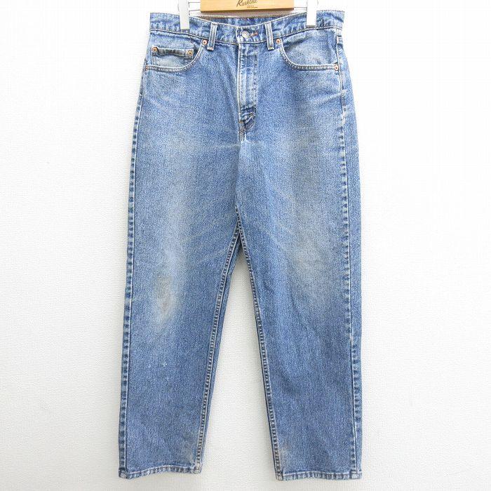 W34/古着 リーバイス Levis 554 ジーンズ 90s コットン 紺 ネイビー 