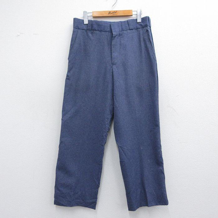 W32/古着 スラックス パンツ メンズ 80s 紺 ネイビー 25apr10 中古