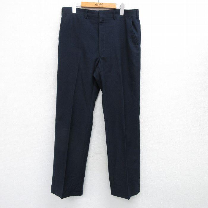 W36/古着 HAGGAR スラックス パンツ メンズ 90s 紺 ネイビー 25apr12