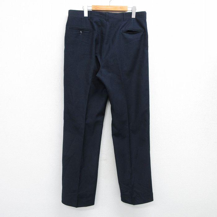 W36/古着 HAGGAR スラックス パンツ メンズ 90s 紺 ネイビー 25apr12