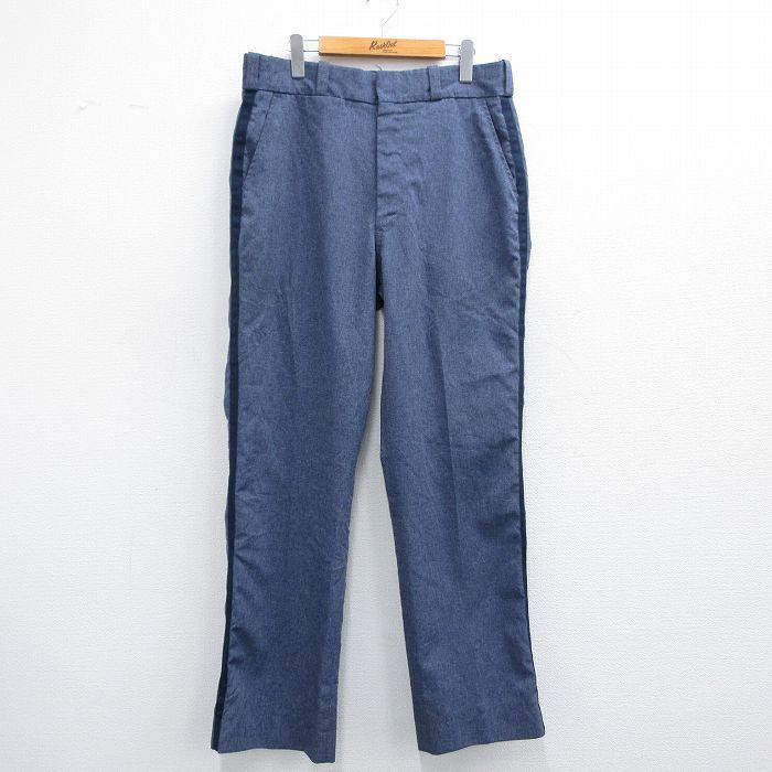 W35/古着 スラックス パンツ メンズ 90s elbeco 紺他 ネイビー 25apr30