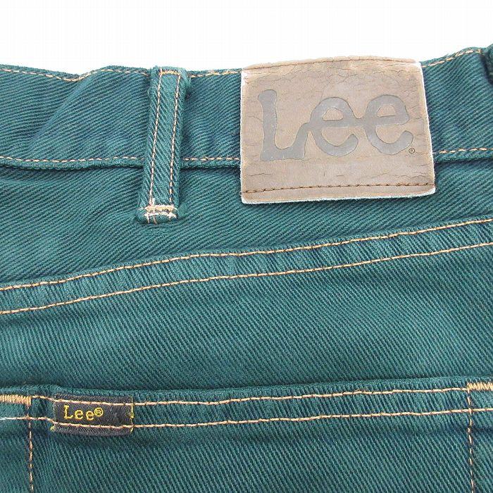 Lee（リー） W36/古着 ジーンズ メンズ コットン 濃緑 グリーン デニム 