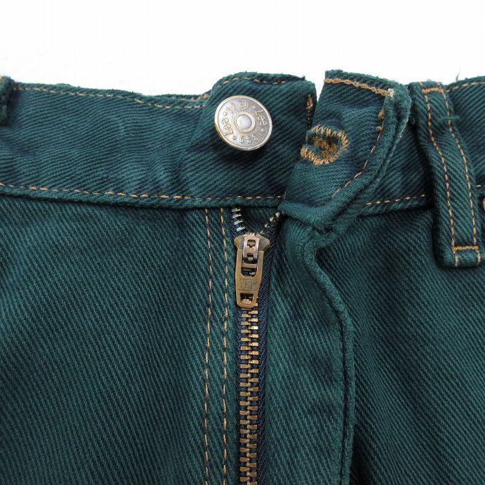 Lee（リー） W36/古着 ジーンズ メンズ コットン 濃緑 グリーン デニム