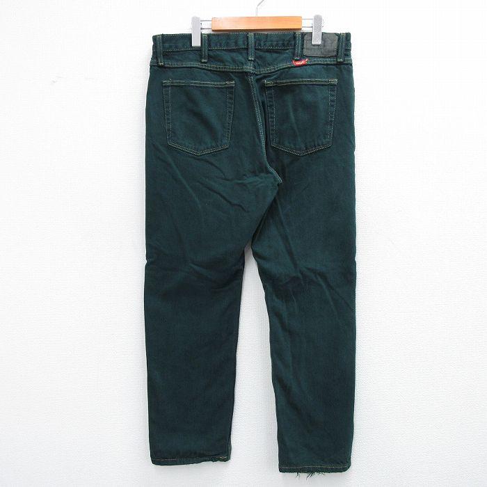 Wrangler（ラングラー） W36/古着 ジーンズ メンズ コットン 濃緑