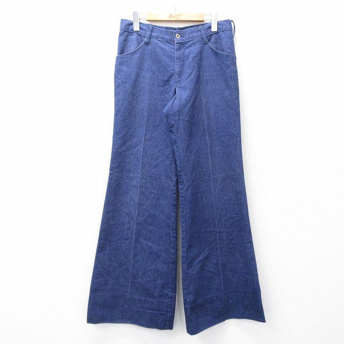 20%OFF】W31/古着 ジーンズ メンズ 80s フレア ブーツカット タロン 紺 