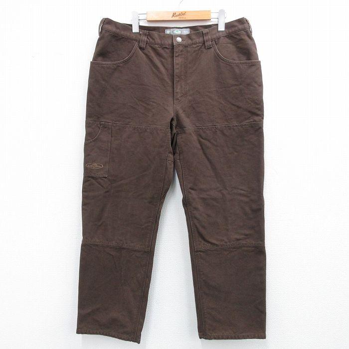 W38/古着 Arborwear パンツ メンズ ダブルニー ダック地 コットン 茶