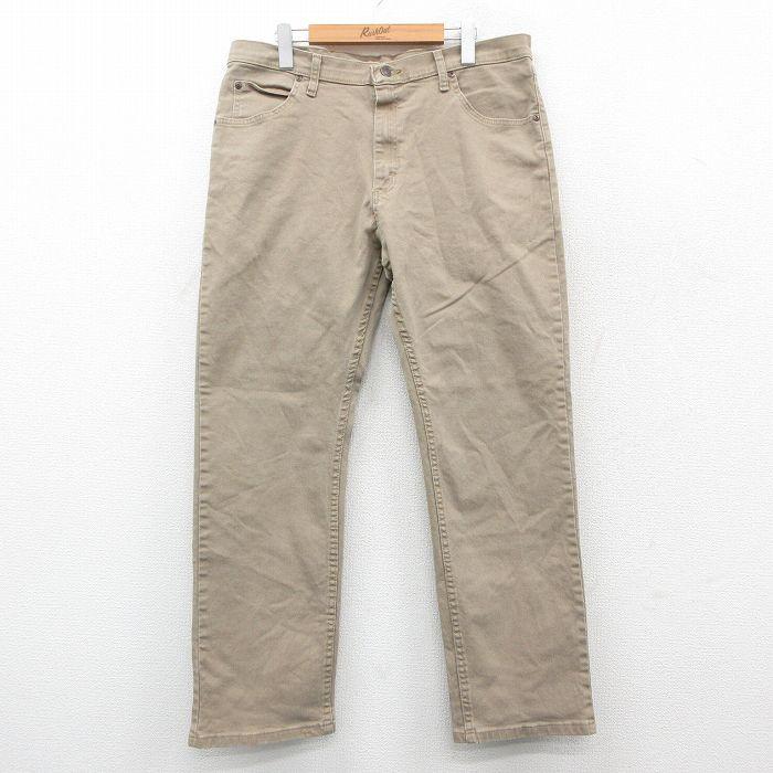 ベージュ デニムパンツ 36x32 アメリカ製 Wrangler（ラングラー） W36/古着 ジーンズ メンズ ベージュ カーキ