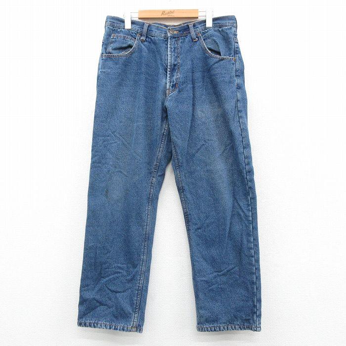 W36/古着 キー KEY ジーンズ メンズ 紺 デニム 内側フリース 25dec06