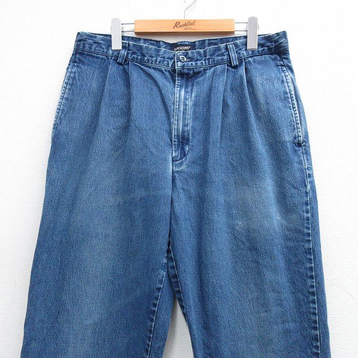 W34/古着 ドッカーズ ジーンズ メンズ コットン 紺 デニム【spe】 26jan14 DOCKERS（ドッカーズ） W34/古着 ジーンズ メンズ コットン 紺 デニム