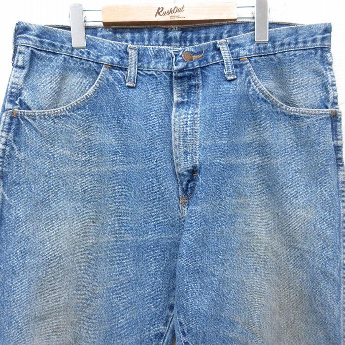 W38/古着 ラスラー ジーンズ メンズ 90年代 90s ヒゲ コットン USA製