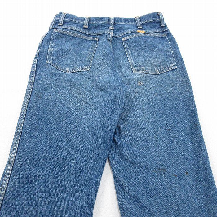 W32/古着 ラスラー ジーンズ メンズ 80年代 80s ヒゲ USA製 紺 デニム