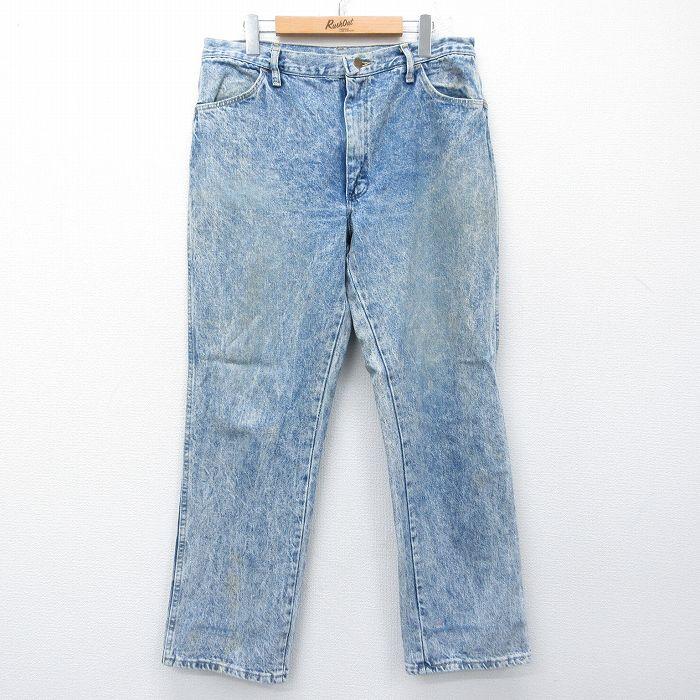 W33/古着 ラスラー ジーンズ メンズ 90年代 90s ケミカルウォッシュ