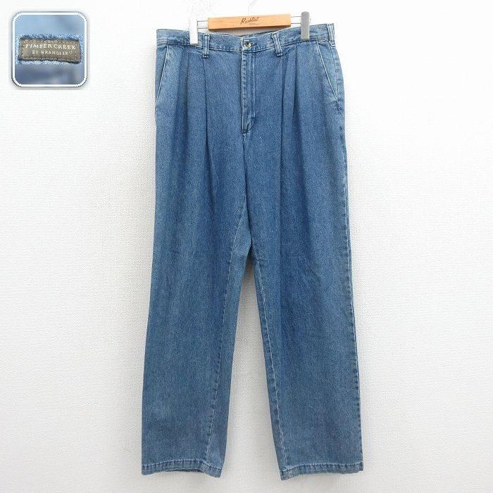 Wrangler（ラングラー） W34/古着 ジーンズ メンズ コットン 紺 デニム 