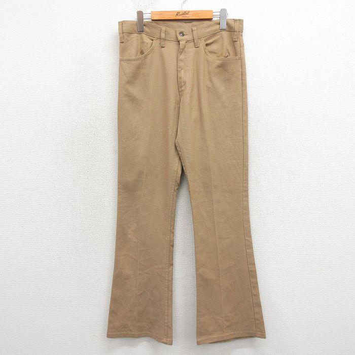 W31/古着 リーバイス Levis 646 スタプレ パンツ メンズ 80年代 80s ベルボトム USA製 ベージュ【spe】 26apr13 Levi's（リーバイス） W31/古着 Levis 646 スタプレ パンツ メンズ 80