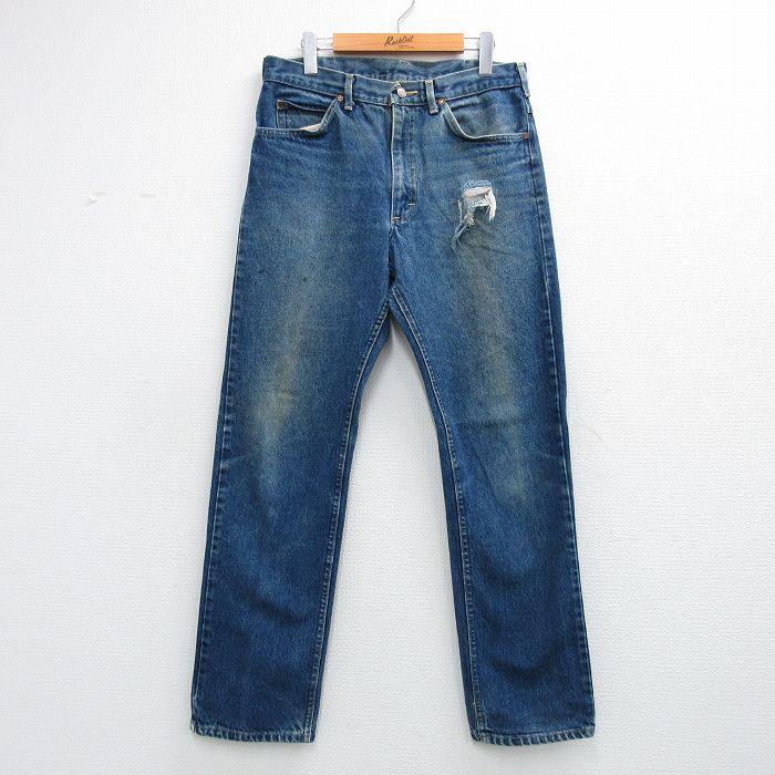 Lee（リー） W34/古着 ジーンズ メンズ 80年代 80s ヒゲ コットン USA