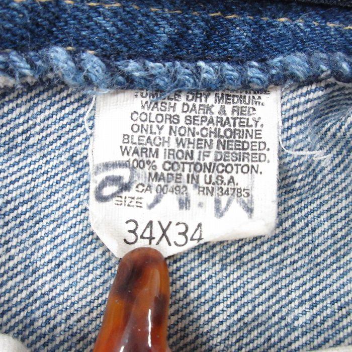Lee（リー） W34/古着 ジーンズ メンズ 80年代 80s ヒゲ コットン USA