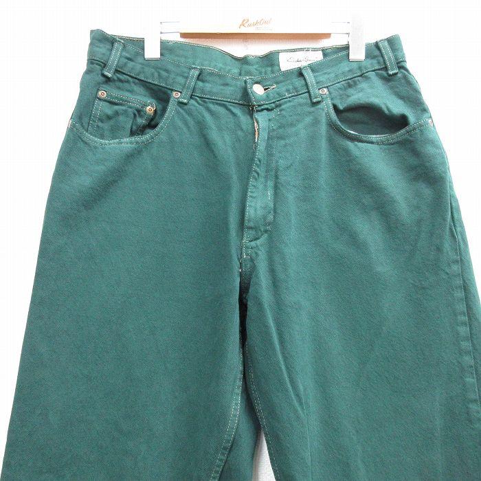 W34/古着 エディーバウアー ジーンズ メンズ 90年代 90s コットン USA製 緑 デニム【spe】 26may08 Eddie Bauer（エディーバウアー） W34/古着 ジーンズ メンズ 90年代
