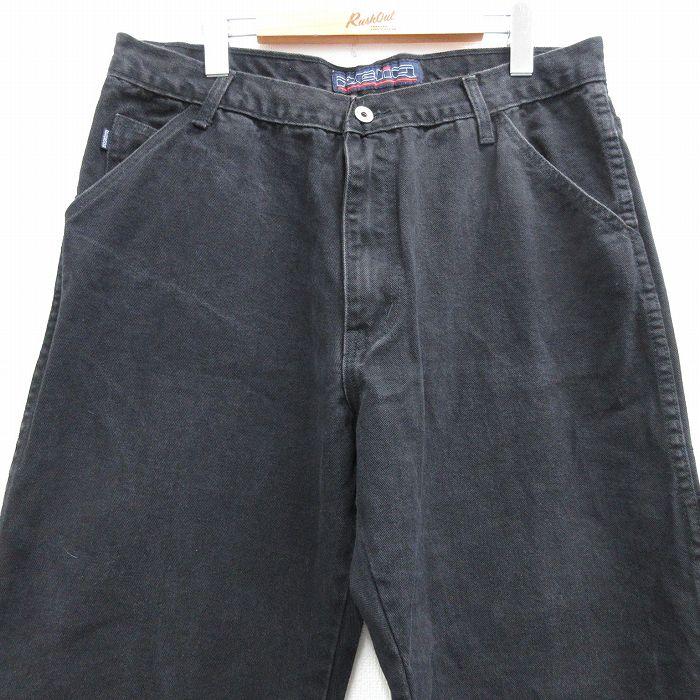 W34/古着 ペインター パンツ メンズ コットン ブラック デニム spe