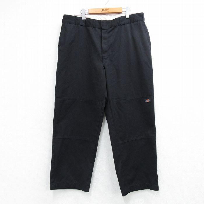 80s USA製 Dickies ワークパンツw40 ブラック d57 Dickies（ディッキーズ） W40/古着 ワーク パンツ メンズ ダブルニー