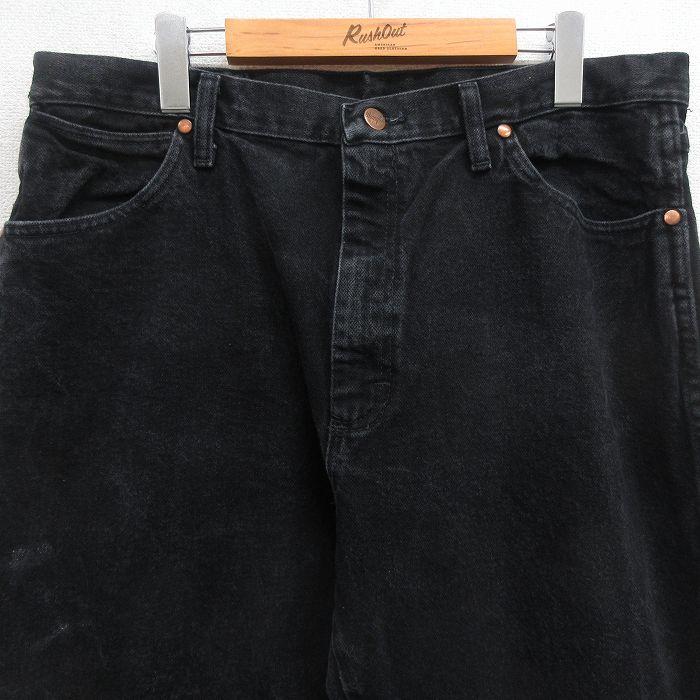 Wrangler（ラングラー） W36/古着 ジーンズ メンズ コットン ブラック 