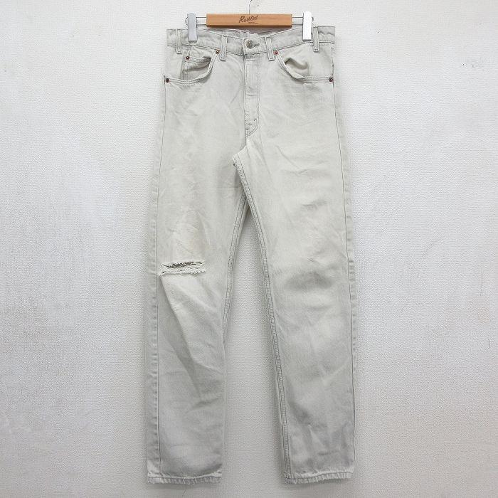 W31/古着 リーバイス Levis 505 ジーンズ メンズ 90年代 90s USA製 ホワイト デニム 26jul04 Levi's（リーバイス） W31/古着 Levis 505 ジーンズ メンズ 90年代 90s