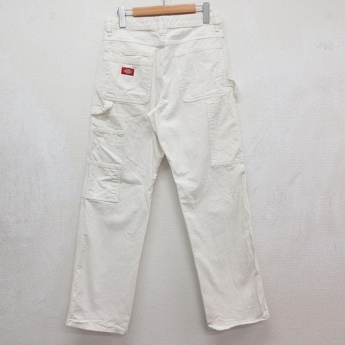 W28/古着 ディッキーズ ペインター パンツ メンズ コットン ホワイト 26jul04 Dickies（ディッキーズ） W28/古着 ペインター パンツ メンズ コットン