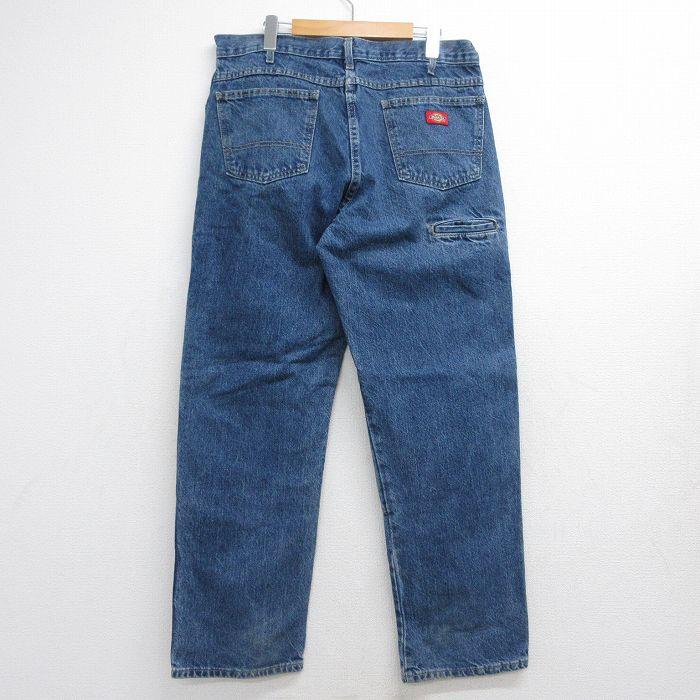 W34/古着 ディッキーズ ジーンズ メンズ ダブルニー コットン ネイビー デニム【spe】 26jul08 Dickies（ディッキーズ） W34/古着 ジーンズ メンズ ダブルニー