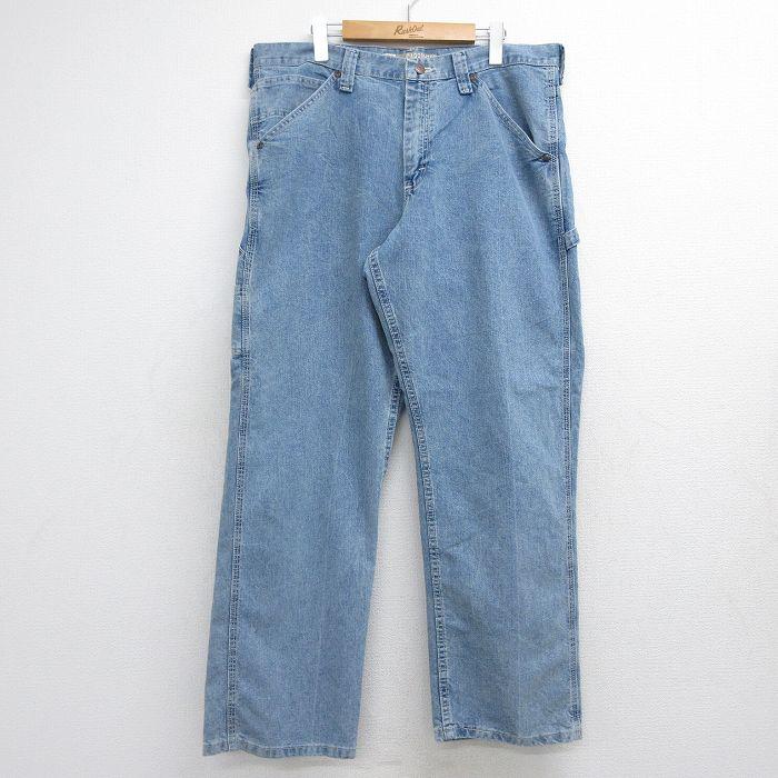 Leeリーデニムペインターパンツ古着ジーパンw36カーペンターパンツアイスブルー Lee（リー） W36/古着 ペインター パンツ メンズ ネイビー デニム