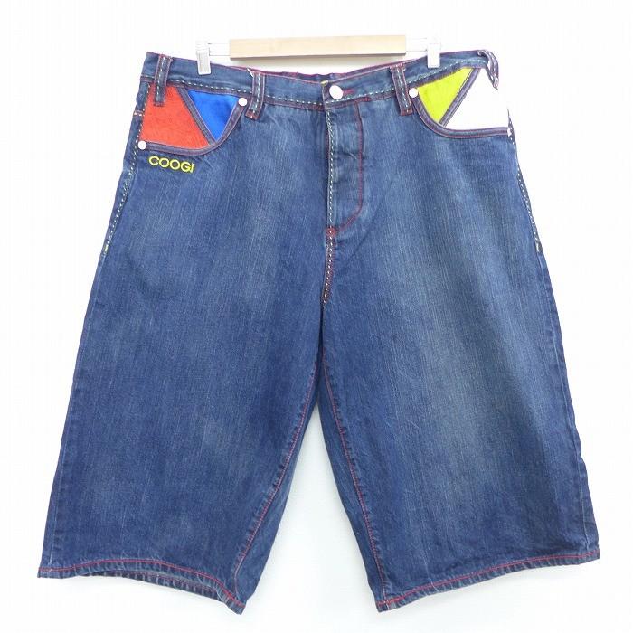 W40/古着 ハーフ パンツ ショーツ クージー COOGI 刺繍 大きいサイズ 