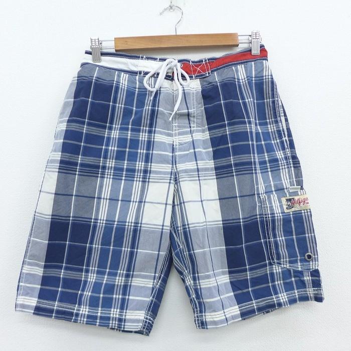 W31 古着 ブランド 水着 スイム ショート カーゴ パンツ トミーヒルフィガー Tommy Hilfiger 内側メッシュ 紺 ネイビー タータン チェック may22 中古 メンズ Pas 古着屋rushout 通販 Yahoo ショッピング