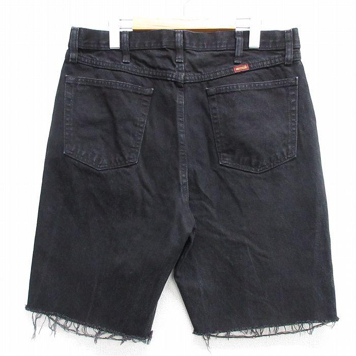 W35/古着 ラスラー ショート パンツ ショーツ メンズ コットン 黒