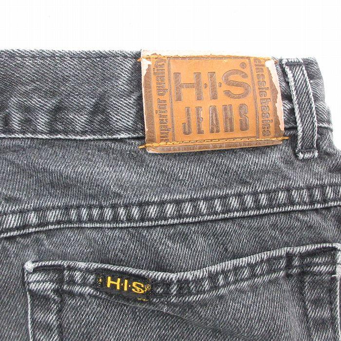 W32/古着 HIS ショート パンツ ショーツ メンズ 90s ヒゲ コットン 黒