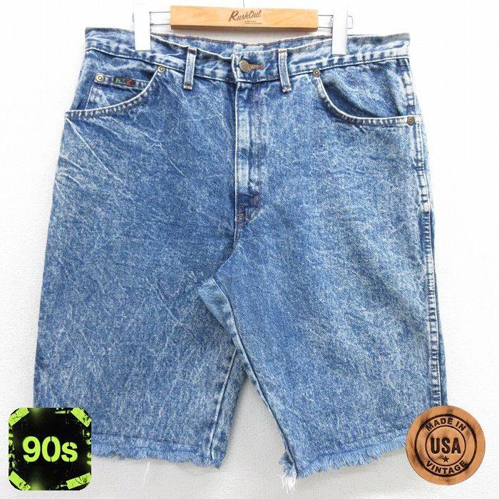 W36/古着 h.i.s ショート パンツ ショーツ メンズ 90s ケミカル