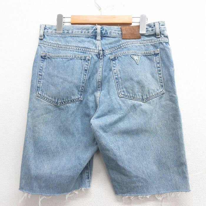 guess？jeansデニムハーフパンツW34 USA製 USED guess？jeansデニムハーフパンツW34 USA製 USED guess？jeansハーフ