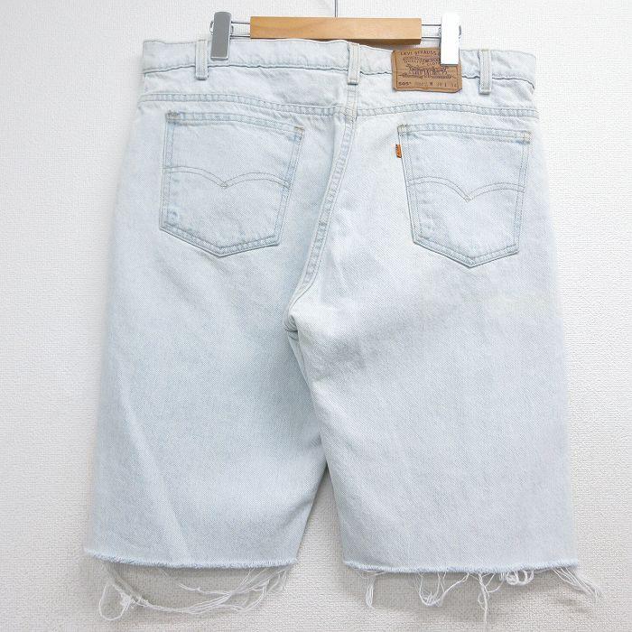W38/古着 リーバイス Levis 505 ショート パンツ ショーツ メンズ 90年代 90s コットン USA製 ライトブルー デニム 26jun03 Levi's（リーバイス） W38/古着 Levis 505 ショート パンツ ショーツ