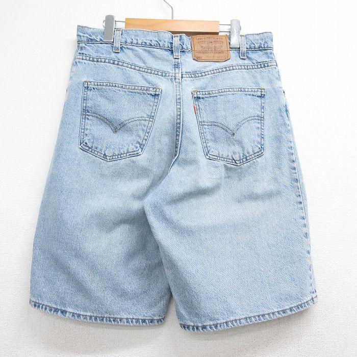 W32/古着 リーバイス Levis 565 ショート パンツ ショーツ メンズ 90年代 90s USA製 ブルー デニム 26jun03 Levi's（リーバイス） W32/古着 Levis 565 ショート パンツ ショーツ