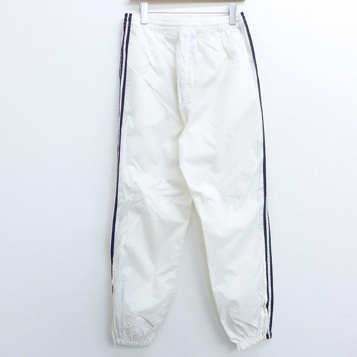 adidas W33/古着 ナイロン パンツ 90s アディダス ロゴ 3本ライン 白 