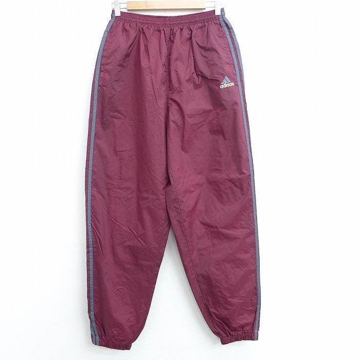 W30/古着 ナイロン パンツ 90s アディダス adidas ワンポイントロゴ 