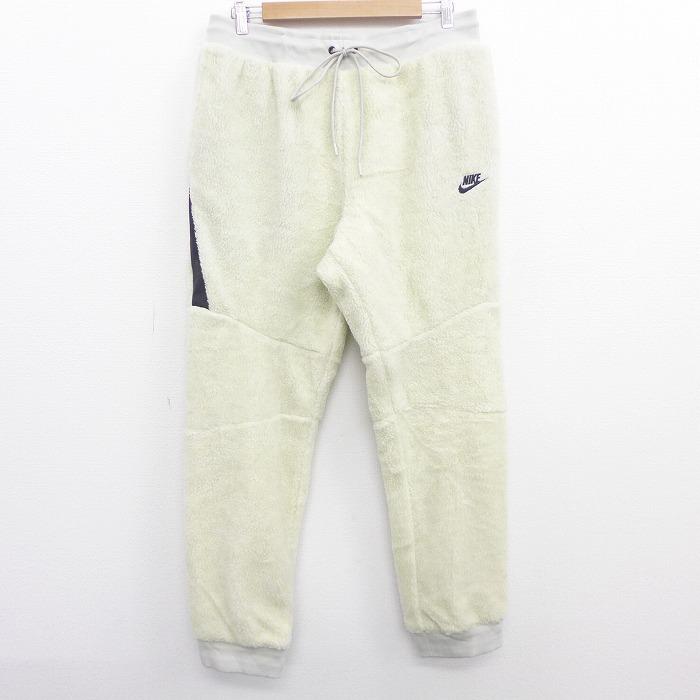 W34 古着 パンツ ナイキ Nike ワンポイントロゴ ボア 生成り 内側メッシュ sep21 中古 メンズ ボトムス ロング Pasw 古着屋rushout 通販 Yahoo ショッピング