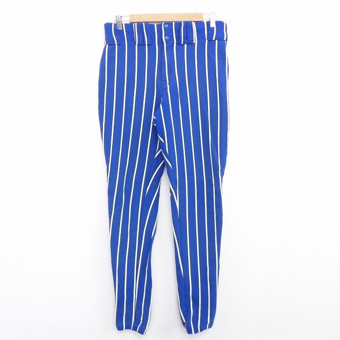 W33 古着 ナイロン ベースボール パンツ 90s 青 ブルー ストライプ nov05 中古 メンズ ボトムス ロング Pasw 古着屋rushout 通販 Yahoo ショッピング